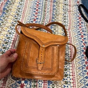 Tan Leather Crossbody Bag